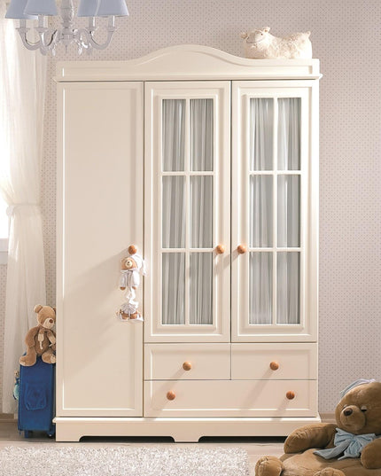 Classy Krem Üç Kapılı Camlı Dolap
