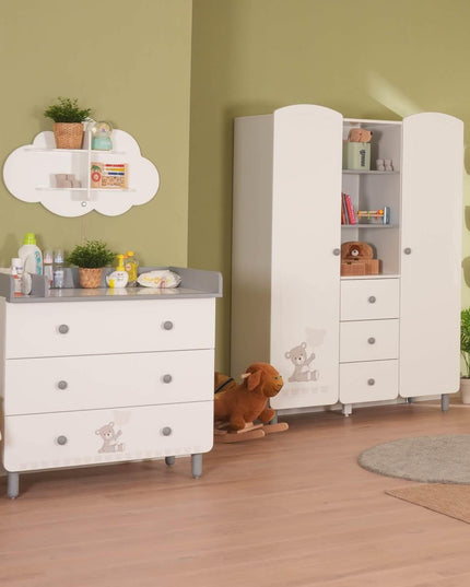 Sweet Bear Raflı İki Kapılı Dolap