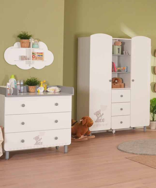 Sweet Bear Raflı İki Kapılı Dolap